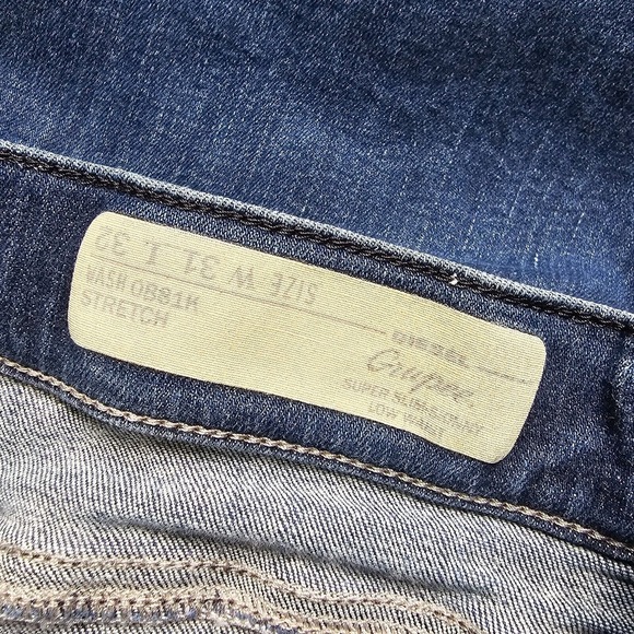 Diesel Grupee Jeans Womens 31x32 Blue Super Slim Skinny Low Waist Denim‎ - Picture 7 of 15